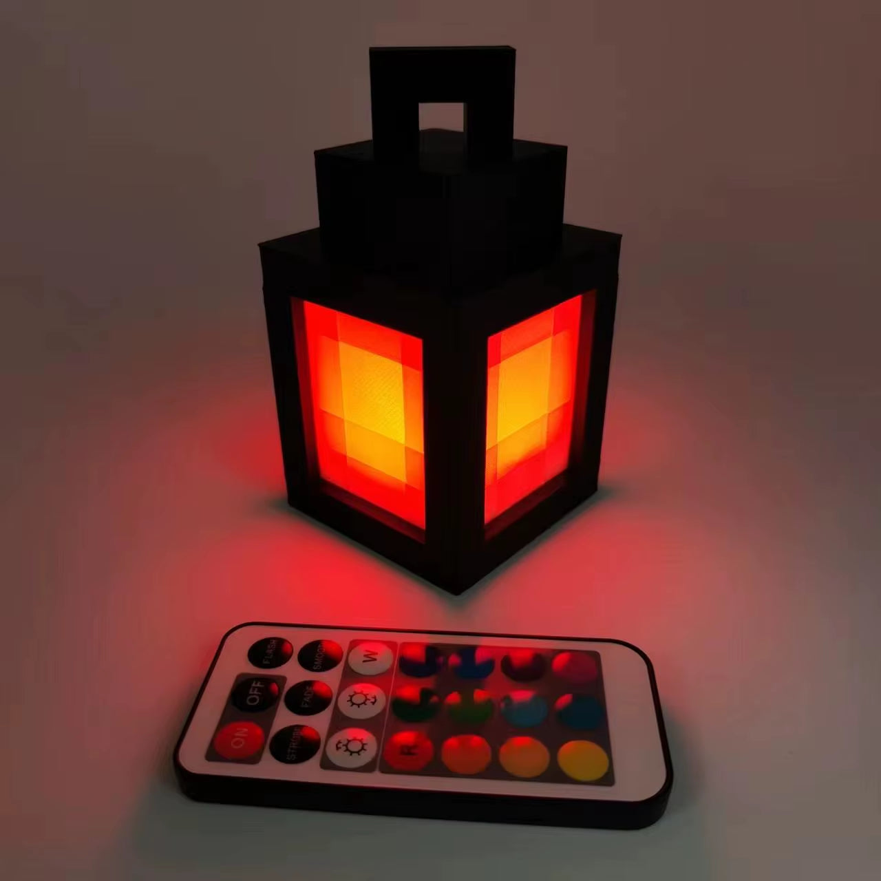 16-Color Pixel Style Mood Light, Portable & Dimmable - Mini Lantern for Bedroom Decor, Camping, Holiday Parties